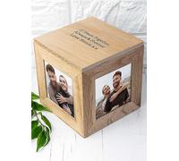 Treat Republic Personalised Oak Photo Cube Keepsake Box