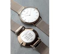 Treat Republic Personalised Rose Gold Mesh Strapped Watch With White Dial Rose