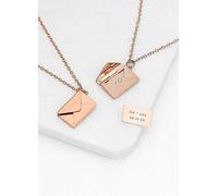 Treat Republic Personalised Secret Message Envelope Necklace Black