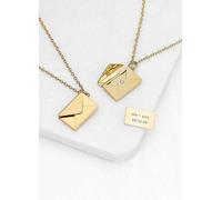 Treat Republic Personalised Secret Message Envelope Necklace Black