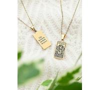Treat Republic Personalised Strength Tarot Card Necklace Black