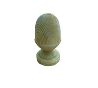 Treated Wooden Fence Post Caps - 100mm Acorn Top - Green - Pack Of 4