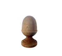 Treated Wooden Fence Post Caps - 75mm Acorn Top - Brown