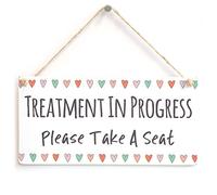 Treatment in Progress Take a Seat Sign, Pastel Salon Notice