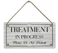 Treatment in Progress Wood Sign Please Do Not Disturb Wooden Hanging Wall Sign for Business, Office, Therapist, Clinic, Treatment, 5x10 Inch