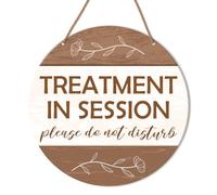 Treatment in Session Door Sign, in Session Door Hanging Sign for Therapists Counselor Therapy Office Spa Room Reiki Studio Decor Do Not Disturb Door Sign Rustic Wall Decorations Massage in Session
