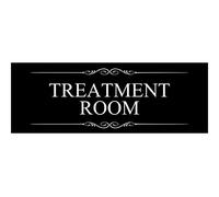 Treatment Room Black and White Door Sign Plaque - Acrylic (Size 19.5cm x 7cm) supplied with adhesive strips