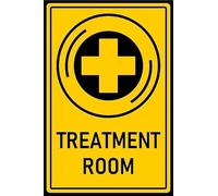Treatment room, yellow safety sign - 1mm flexible Plastic sign (200mm x 150mm)