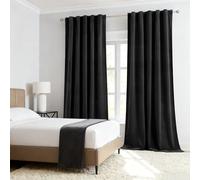 Treatmentex Black Velvet Curtains for Bedroom Living Room 95" Long Room Darkening Curtains for Bedroom Cotton Feel Soft Window Draperies, Back Tab and Rod Pocket Top, 42" W x 2Panels