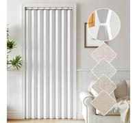 Treatmentex Folding Door Curtains White 100% Blackout Pleated Curtains with Hooks for Door Way, Accordion Style Closet Drapes, 42" W x 78" L 1 Panel