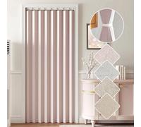Treatmentex Folding Pink Blackout Pleated Curtains with Hooks, Accordion Style Closet Door Curtains, Wall Drapes, Room Divider, 42" W x 78" L 1 Panel