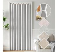 Treatmentex Full Blackout Pleated Folding Door Curtains Grey with Hooks, Accordion Closet Door Curtains, Wall Drapes, Room Divider, 42" W x 78" L 1 Panel Gray