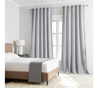 Treatmentex Gray Velvet Curtains for Bedroom Living Room 95" Room Darkening Window Curtain Drapes for Bedroom Cotton Feel Curtains Light Grey, Back Tab and Rod Pocket Top, 42" W x 2Panels
