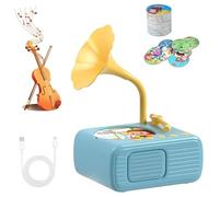 Treatregard Kids Phonograph with 96 Cards, Early Education Phonograph Story Machine, Record Players, Story & Music Player, Fun Sound Effects Improves Listening Skills, Enhances Vocabulary(Blue)