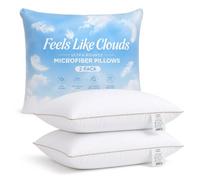 TREATY 2 Pack Hotel Quality Side Sleeper Bounce Back Bed Pillow Hypoallergenic & Anti Dust Mite Resistant Premium Filled Hotel Pillows Pack of 2