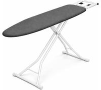 TREATY Adjustable Ironing Board Foldable Compact Design with Anti-Slip Feet, Sturdy Steel Frame, Secure Lock System, Multi Height Settings, Space Saving Slim Storage 110x30cm (Dark Grey)