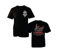 Treaty Oak Revival T-Shirt - Vintage Western Graphic Tee No Vacancy Neon Sign Style Country Music Band Fan Shirt (Black, L)