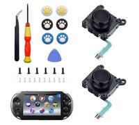 Treayes 2-Pack Joystick Replacement Kit for PlayStation PS Vita 2000 Slim, Upgrade Anti-Drift Analog Thumbstick,Analog Thumb Stick Repair Joystick Repair Tool kit for PS Vita 2000 Slim Console