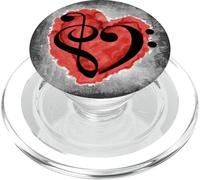 Treble and Bass Clef Heart Musician, Composer, Music Lover PopSockets PopGrip for MagSafe