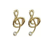 Treble Clef Hair Clip,Metal Treble Clef Claw Clip Creative Music Note Hair Clips With Pearl Fancy Musical Score Strong Hairpins