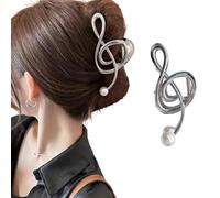 Treble Clef Hairpin, Metal Hair Accessories with Pearls, Musical Note Hairpin with Pearls, Non-slip Hairpin, Large Metal Hairpin for Thick Hair