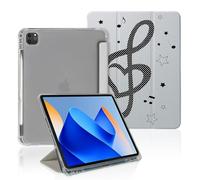 Treble Clef Heart Musical Music Note Case Compatible with IPad 9th 8th 7th Generation 10.9 Inch 2021-2018,Funny Cover with Trifold Stand+Pencil Holder for Boys Girls,iPad Pro 11inch 2024