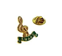 Treble Clef Motif AWARD Music Design School Lapel Pin Badge (Green)
