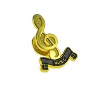 Treble Clef Motif MUSIC School Lapel Pin Badge (Black)