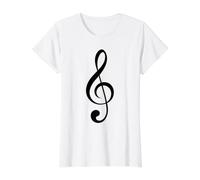 Treble Clef Music Note Minimalist Musician Gift for Unisex Value Graphic T-Shirt, Women, White, XS