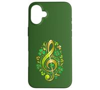 Treble Clef Shamrock Patricks Day Music Note Irish Case for iPhone 16 Plus