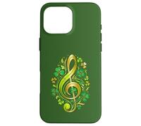 Treble Clef Shamrock Patricks Day Music Note Irish Case for iPhone 16 Pro Max