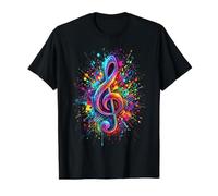 Treble Clef Splash Value Graphic T-Shirt, Men, Black, L