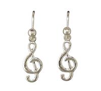 Treble Clef sterling silver small earrings