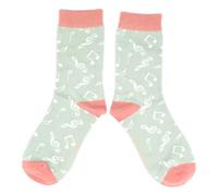 Treble Clefs and Music Notes Duck Egg Womens Novelty Ankle Socks Adult One Size