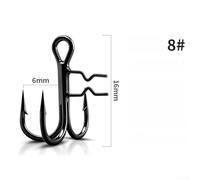 Treble Hooks Hardened Steel, 3X Strong 5-Pack for Freshwater Saltwater Resists Bending with Secure Barb to Escape(A-8#)