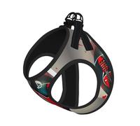 Treble Love and Music Print Step in Dog Harness and Leash Set,Adjustable Reflective Harness for Small Dogs Cats