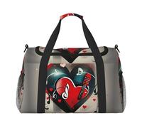 Treble Love and Music Print Travel Foldable Waterproof Lightweight Carry On Luggage Bag with Shoulder Strap