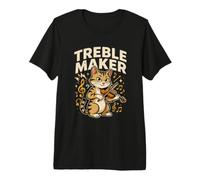 Treble Maker Funny Cute Music Cat Violin Pun Premium T-Shirt