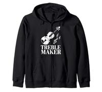 Treble Maker Music Lovers Funny Violin Humor Zip Hoodie