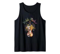 Treble Maker Violin Floral Music Pun Orchestra Tank Top