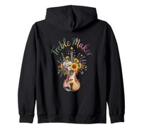 Treble Maker Violin Floral Music Pun Orchestra Zip Hoodie