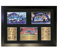 Treble Winners 2023 Manchester City Autograph Man City/Premier League, FA Cup & Champions League Poster Print Display Signed A3 (Frame Size 460 x 340mm) #136