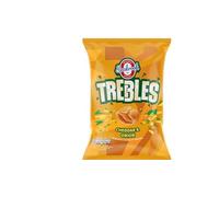 Trebles Cheddar & Onion 120g,Each pack contains 120g of these moreish triangular-shaped snacks, ideal for sharing with friends and family