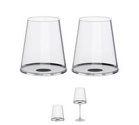 Trebonn SplitGlass (Black, Red Wine Glass, Set of 2)
