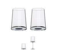 Trebonn SplitGlass (Black, White Wine Cup, Set of 2)