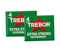 Trebor Extra Strong Peppermint Rolls Pack of 2 (8 Rolls Total) | Intense Minty Freshness | Strong Peppermint Flavour for Long-Lasting Breath | Hard Mint Sweets for Travel Office Car or On-the-Go