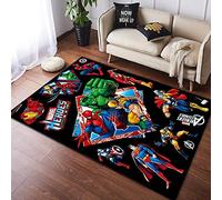 Trebyott Anime Rug Living Room Bedroom Children's Bedside Table Miracle Patterned Underlay Boys Bedroom Colour Non-Slip Rug (S100x160)