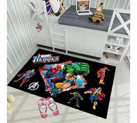Trebyott Anime Rug Living Room Bedroom Children's Bedside Table Miracle Patterned Underlay Boys Bedroom Colour Non-Slip Rug (H120x160)