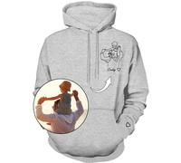 Tredane Custom Hoodie Personalised Sweatshirt Line Drawing with Text Photo Printed Jumper Customised Pullover Gifts for Valentines Day Light Gray