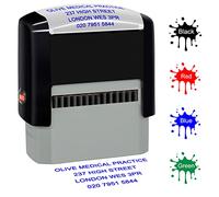 Tredane Personalised Stamp Custom Stamp Self Inking Return Address Stamp Customised Rubber Stamp for Business Cards, Up to 4 Lines(47x18mm)